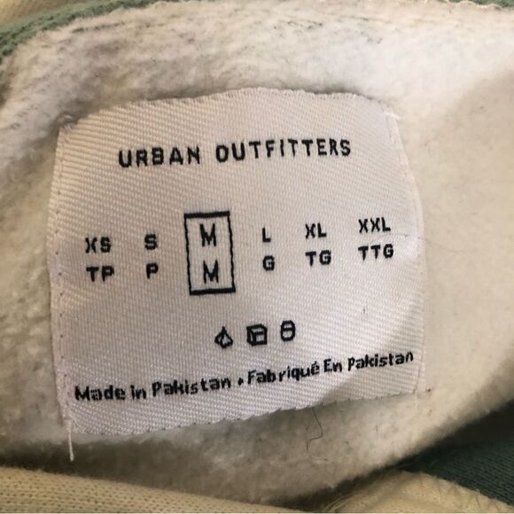 Urban Outfitters Striped Hooded Sweatshirt Blue Cream Medium - Picture 3 of 5